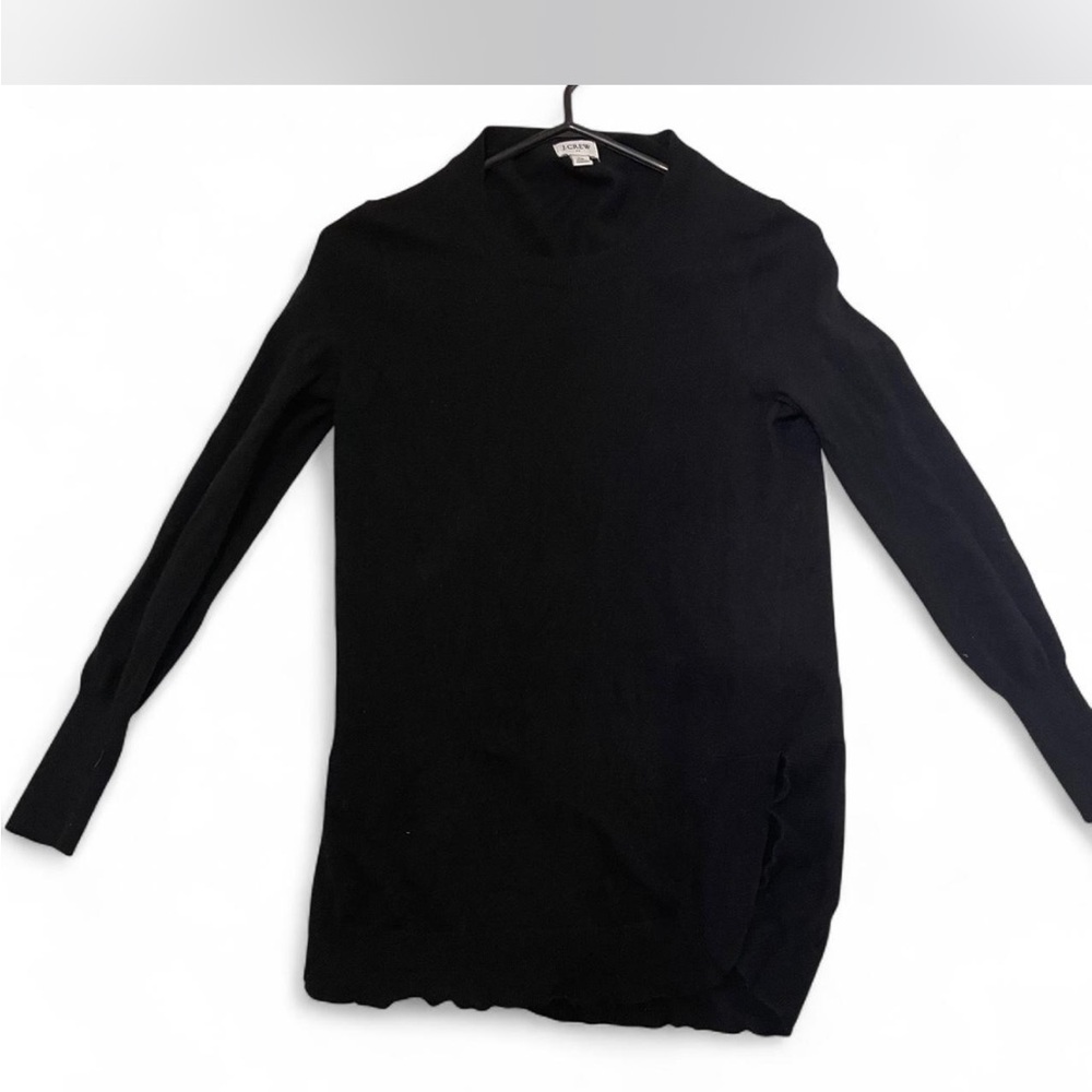 J. Crew Classic Black Crewneck Sweater with side slits in size XS